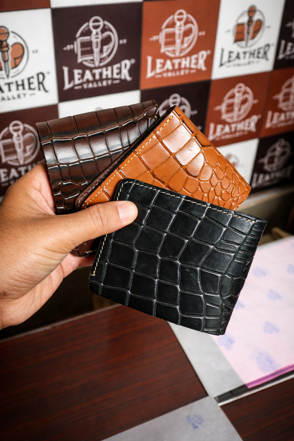 Crocodile π Texture Leather Wallet π― Cow π Leather - Image 9