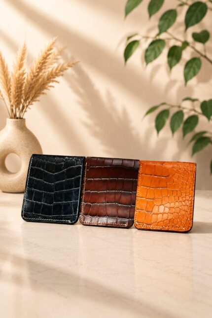 Crocodile 🐊 Texture Leather Wallet 💯 Cow 🐄 Leather