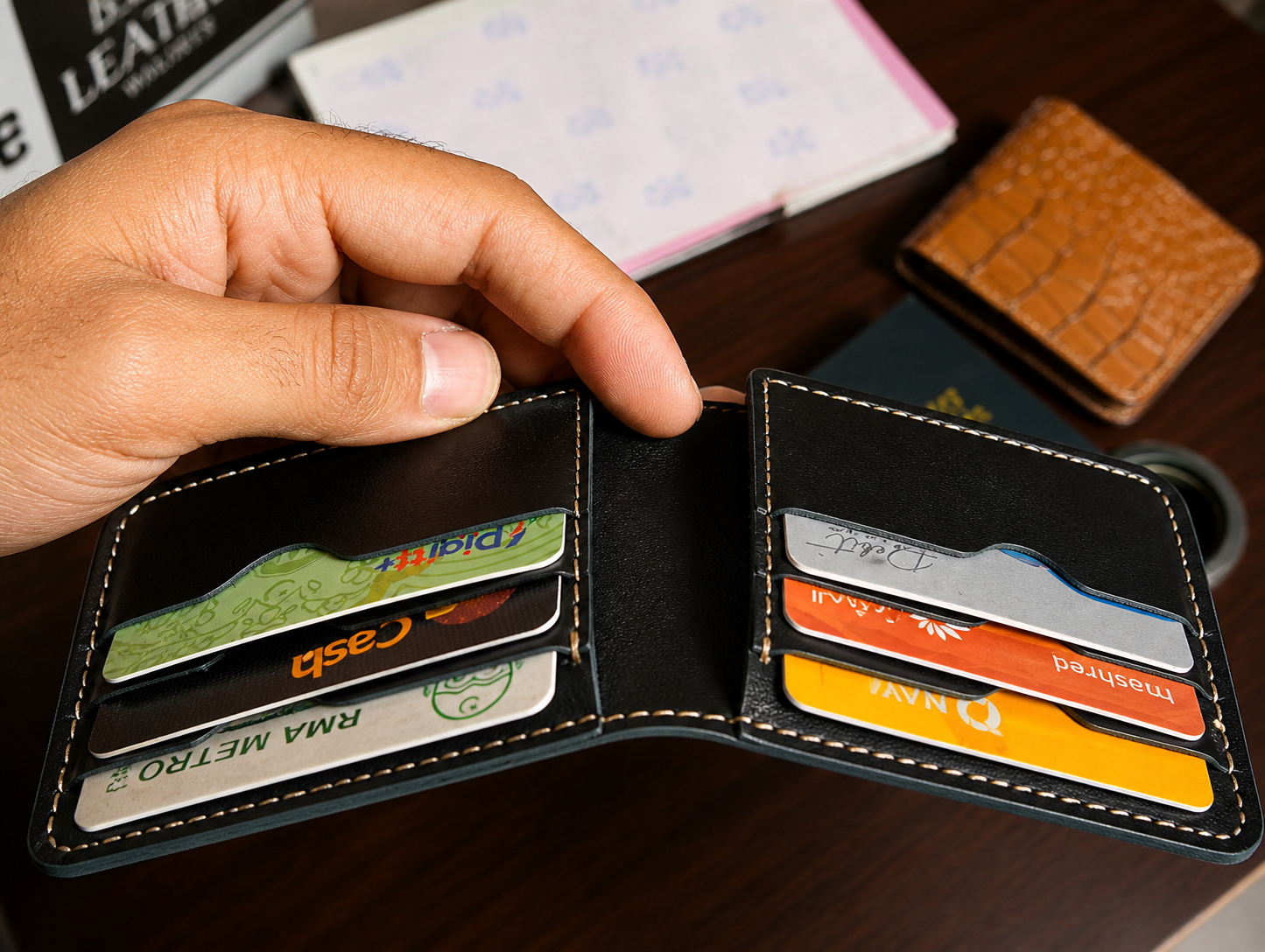 Crocodile π Texture Leather Wallet π― Cow π Leather - Image 3